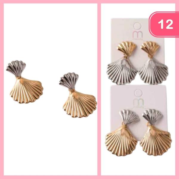 FANNED MIRROR SHELL DROP EARRING