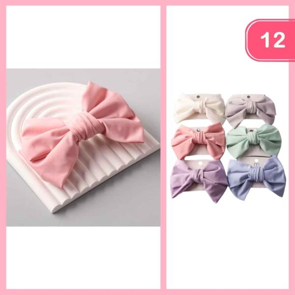 SATEEN WINDSOR BOWTIE HAIR BOW (12 UNITS)