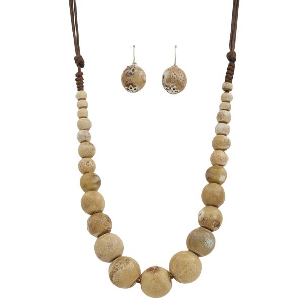 STONE BEAD STATEMENT NECKLACE  EARRING SET