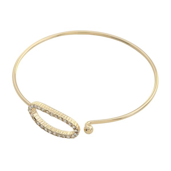 SODAJO OVAL RHINESTONE GOLD DIPPED BRACELET