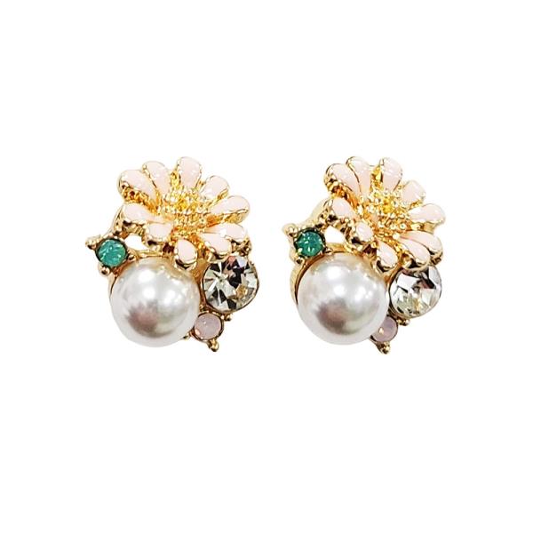 FLOWER PEARL STONE EARRING