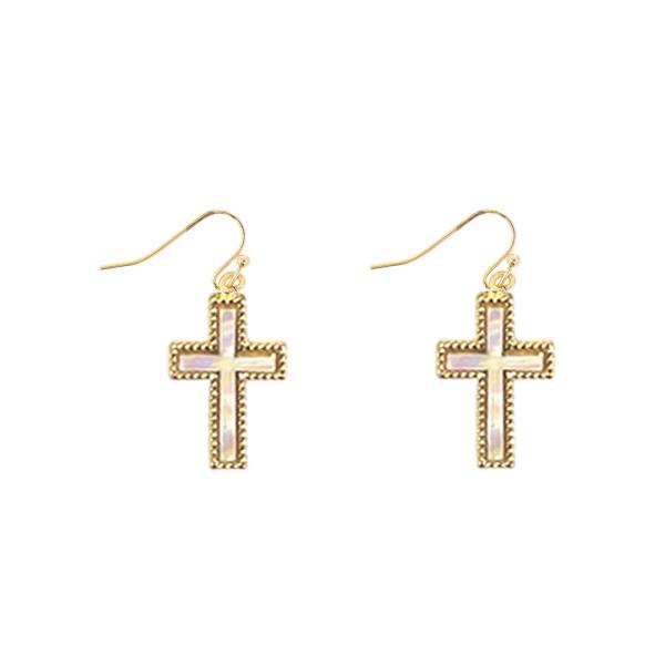 CROSS ROPE FISH HOOK EARRING
