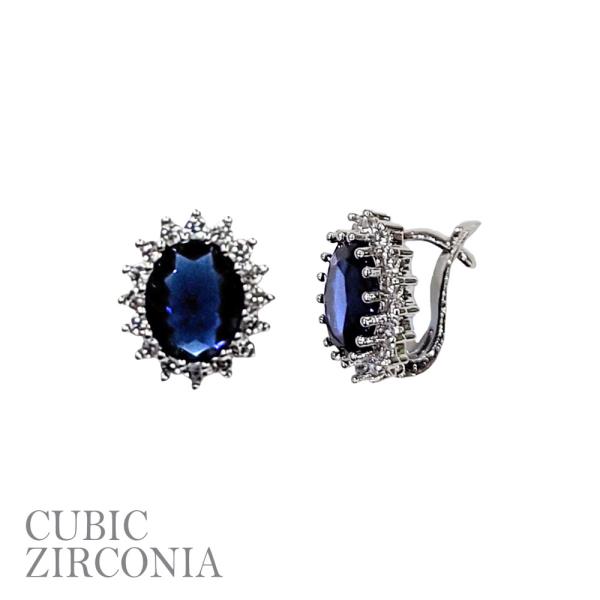 RHINESTONE CZ PRINCESS DIANA EARRINGS