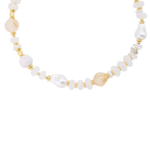MARBLED BEADED PEARL NECKLACE