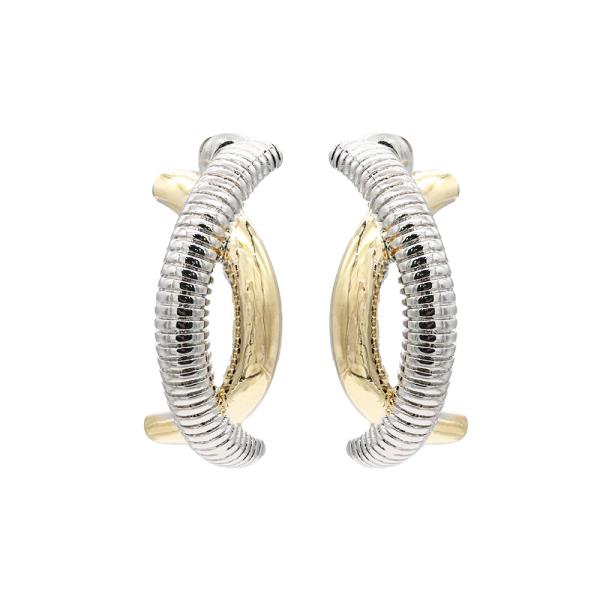 14K GOLD PLATED TWO TONE EARRINGS