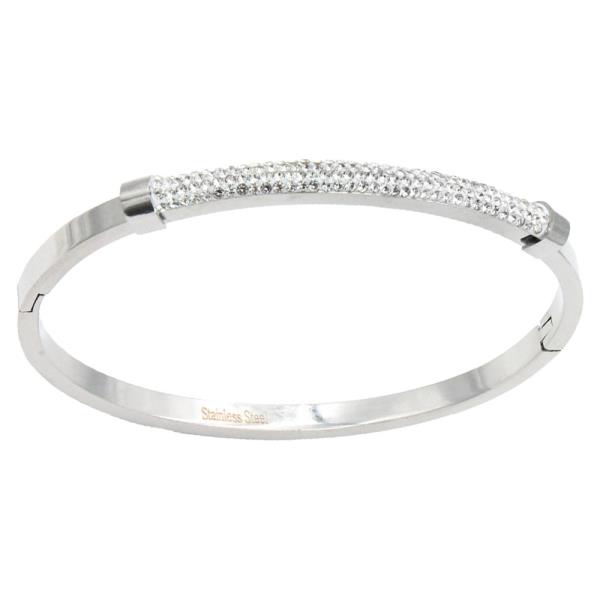 GOLD PLATED STAINLESS STEEL HINGED BANGLE BRACELET