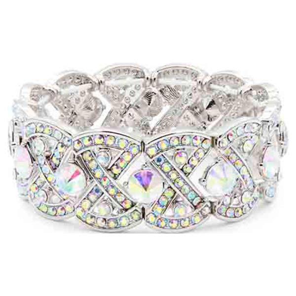 BLACK PLATED CRYSTAL STRETCH BRACELET