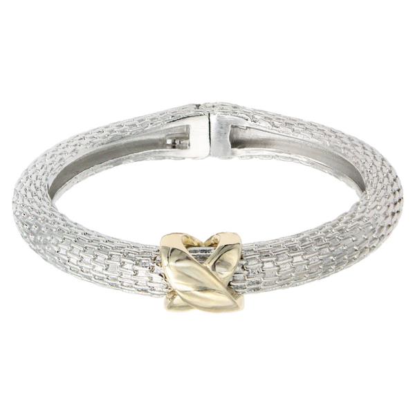 14K GOLD PLATED TWO TONE CABLE BRACELET