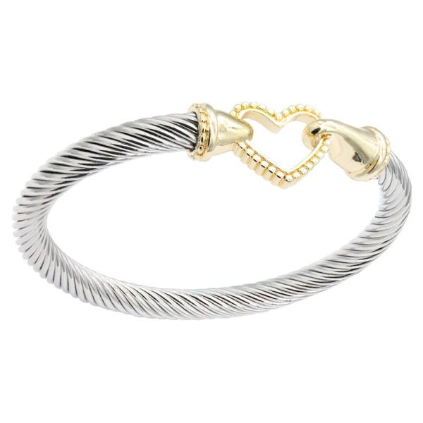 14K GOLD PLATED 2-TONE 6 MM DOUBLE CABLE BRACELETS
