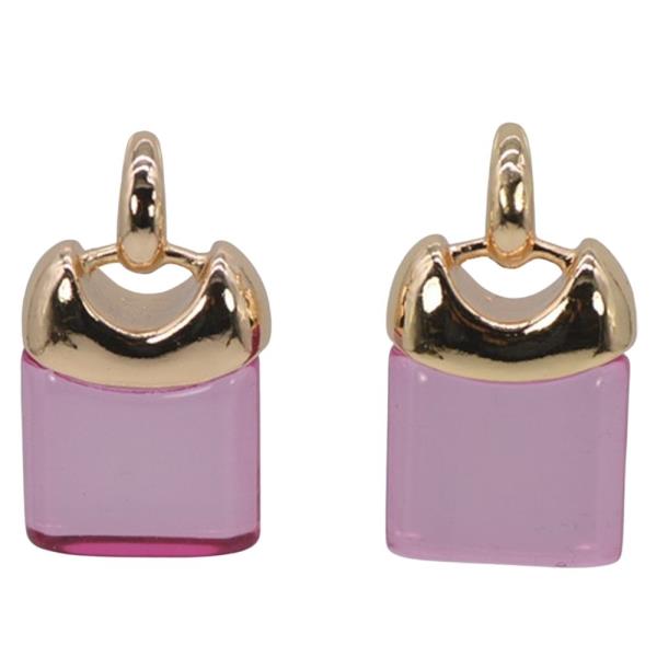 METAL RESIN DROP EARRING