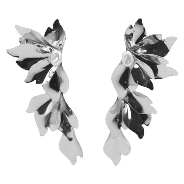 METAL SWIRL POST EARRING