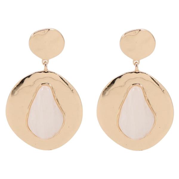 METAL RESIN TEARDROP DROP EARRING