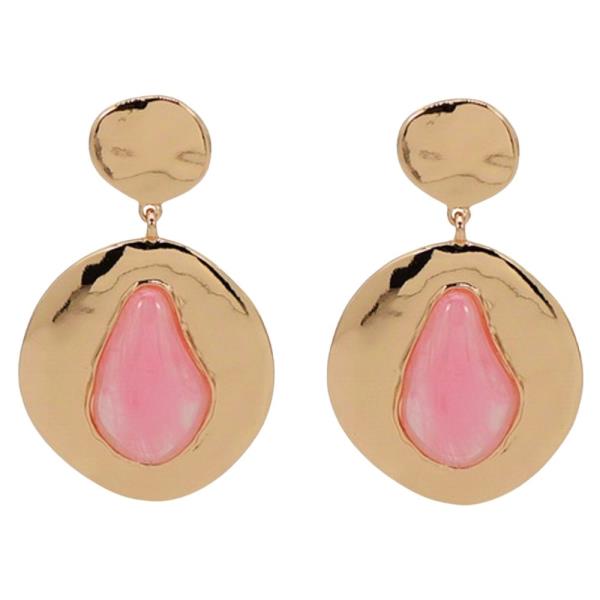 METAL RESIN TEARDROP DROP EARRING