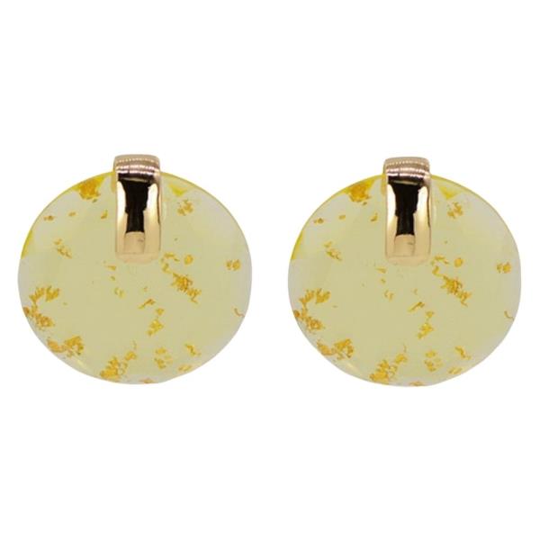 RESIN METAL ROUND STUD EARRING