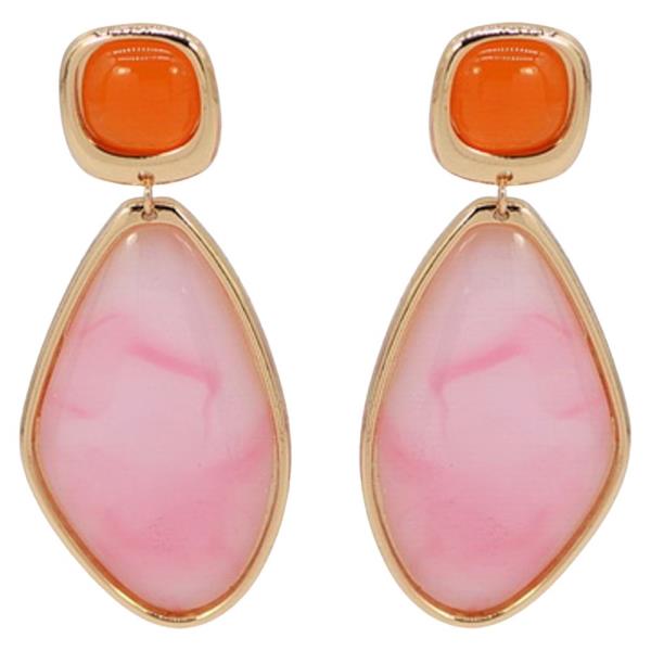 RESIN METAL TEARDROP DROP EARRING