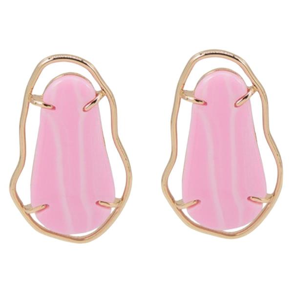 RESIN METAL FRAME STUD EARRING