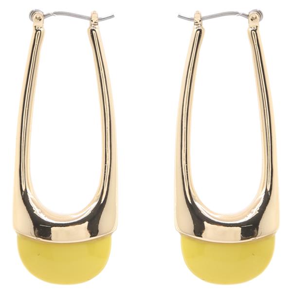 METAL RESIN HOOP EARRING