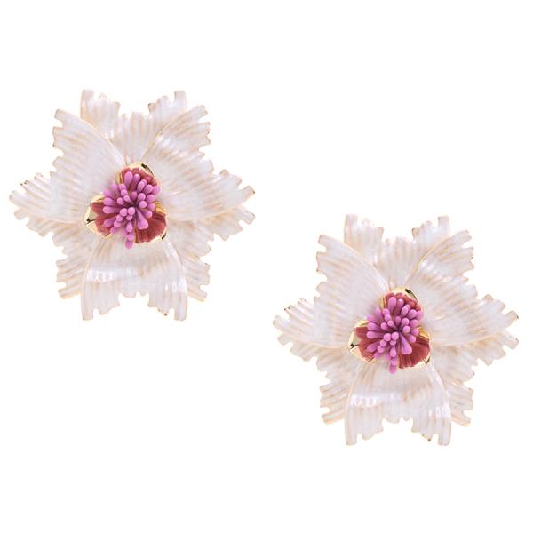 CUTE FLOWER TEXTURED EARRING