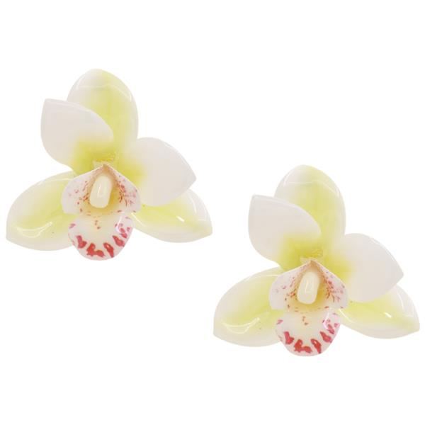 LARGE FLORAL ORCHID EARRING