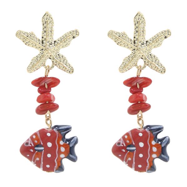 STAR FISH DROP DANGLE EARRING