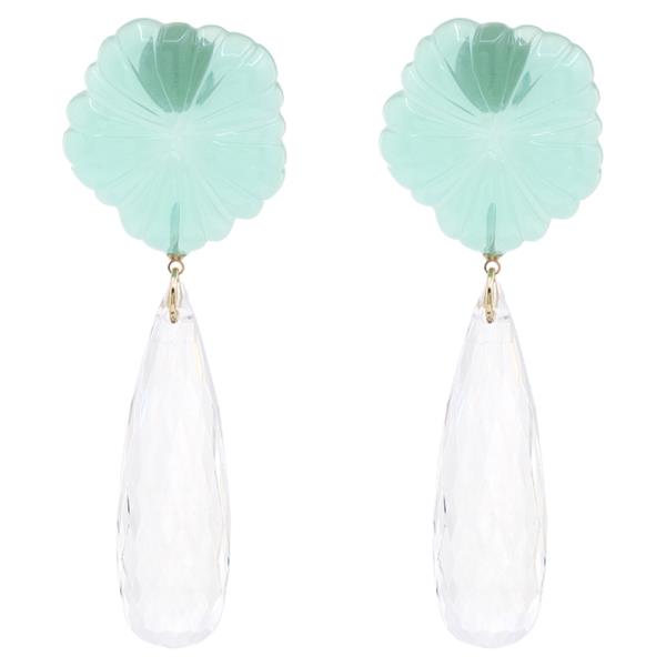FLOWER CRYSTAL DROP EARRING