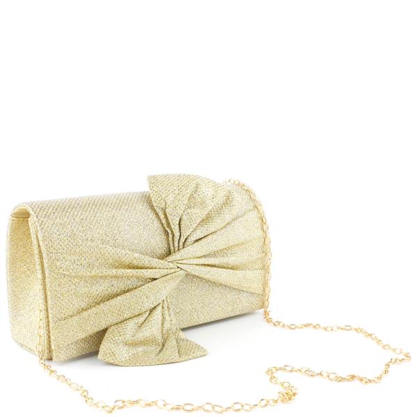 RHINESTONE KNOT DESIGN EVENING CLUTCH BAG
