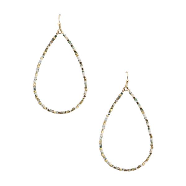 BEADED HOOP DANGLE EARRINGS