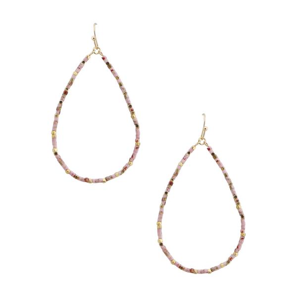 BEADED HOOP DANGLE EARRINGS