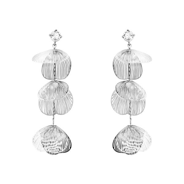 METAL DANGLE PETAL EARRINGS