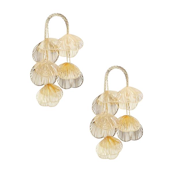 METAL PETAL DANGLE EARRINGS