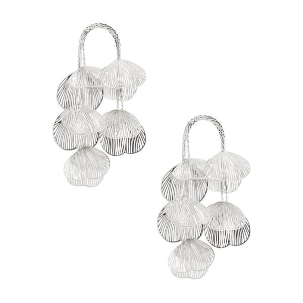 METAL PETAL DANGLE EARRINGS