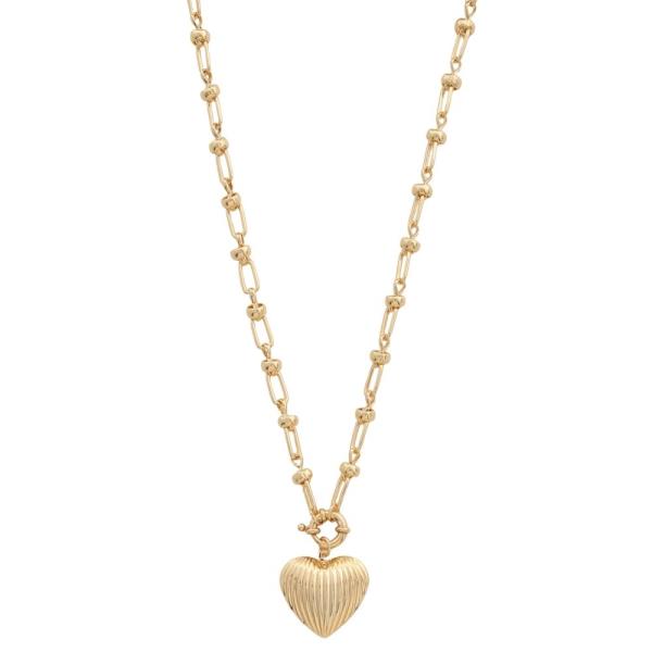 METAL HEART PENDANT NECKLACE