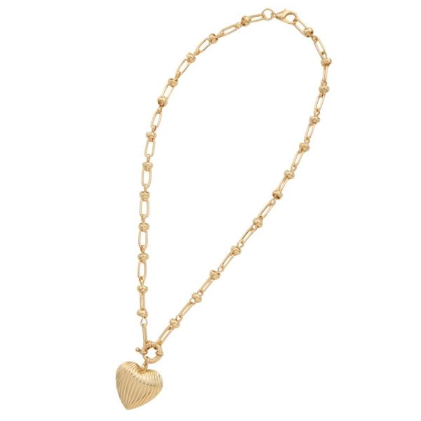 METAL HEART PENDANT NECKLACE