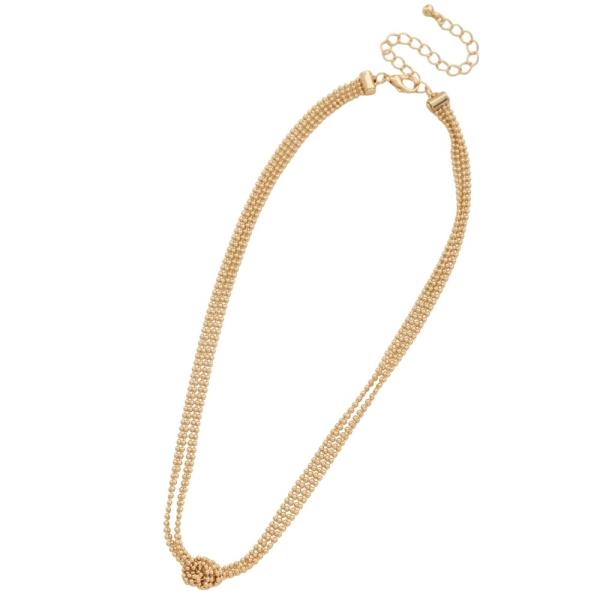 METAL MULTI CHAIN KNOT PENDANT NECKLACE