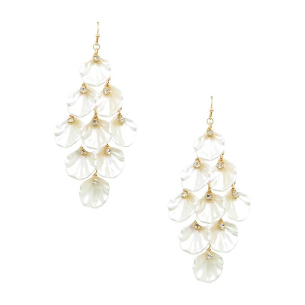 DANGLE PEARL PETAL EARRINGS