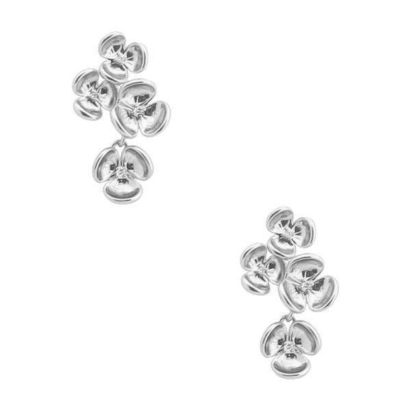 METAL FLOWER POST DANGLE EARRINGS