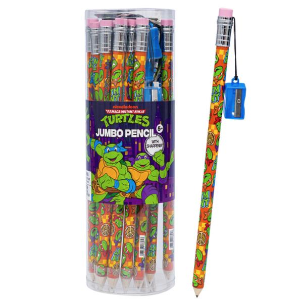 TEENAGE MUTANT NINJA TURTLES JUMBO PENCIL W SHARPENER 12PC SET