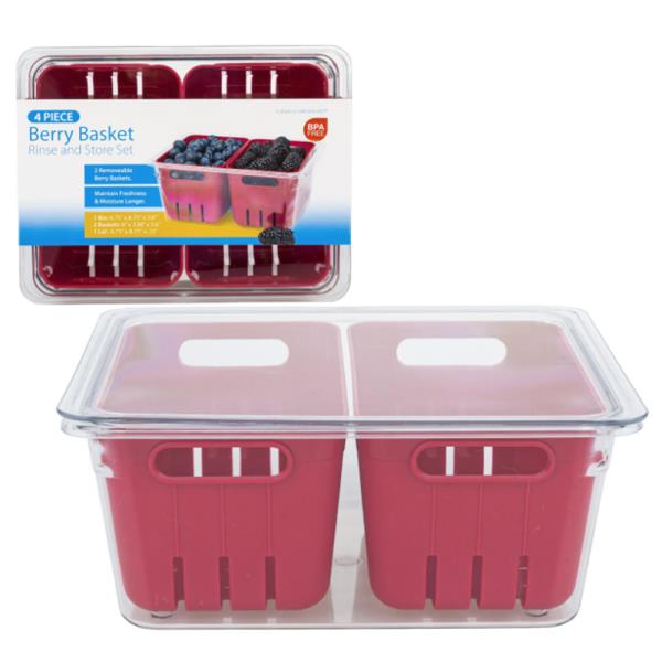 BERRY BASKET RINSE AND STORE 4PC SET