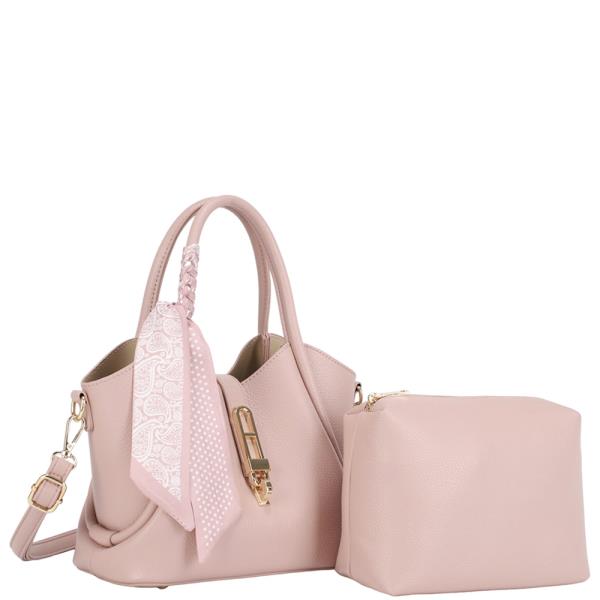 2IN1 FASHION DESIGN SATCHEL BAG W ZIPPER POUCH SET