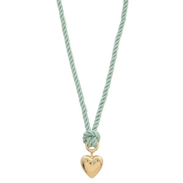 ROPE HEART PENDANT NECKLACE EARRING SET