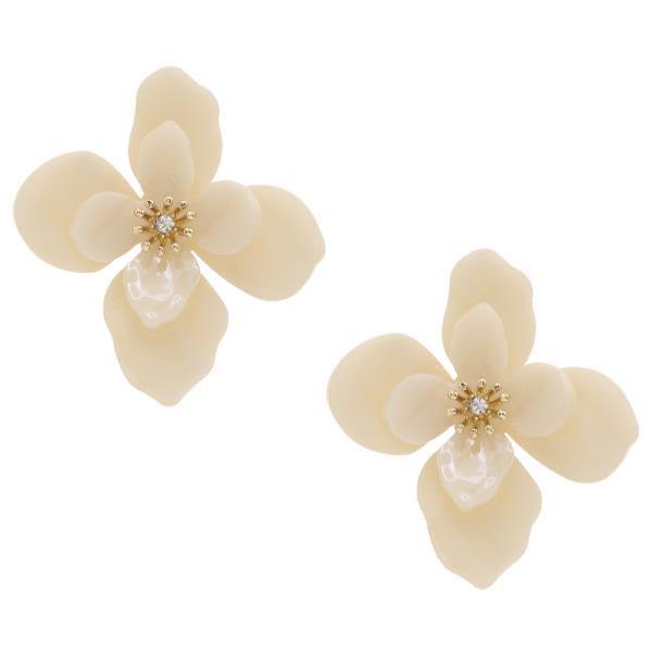 FLOWER CRYSTAL STUD EARRING