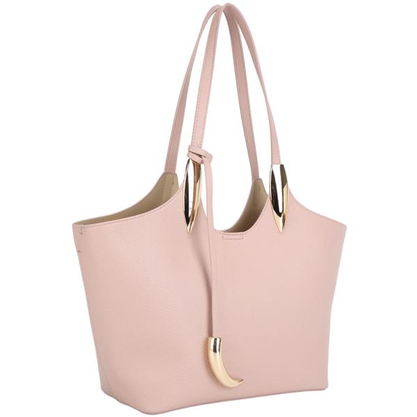 PLAIN TEXTURED SHOULDER TOTE BAG