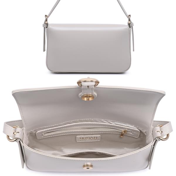 SMOOTH BUCKLE DESIGN SHOULDER BAG