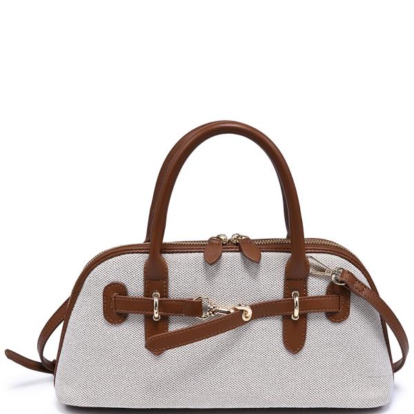TEXTURED HANDLE SATCHEL BAG
