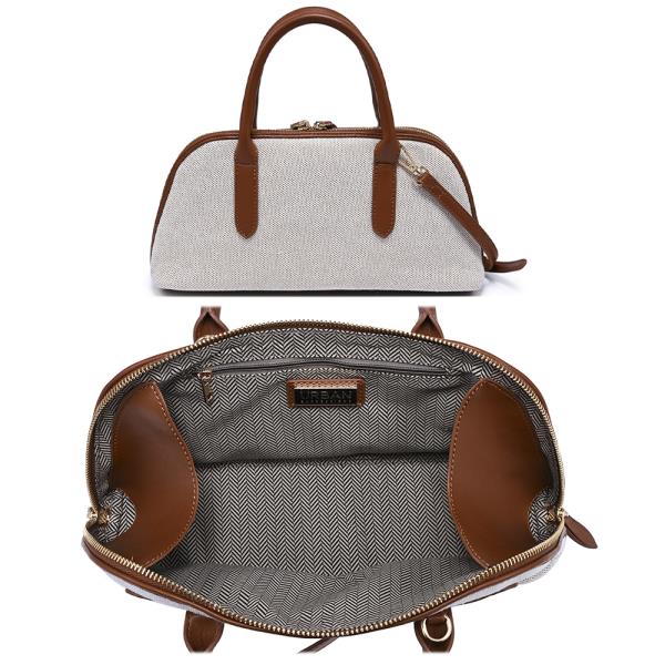 TEXTURED HANDLE SATCHEL BAG