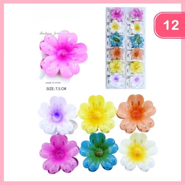FLOWER HAIR CLAW CLIP (12 UNITS)