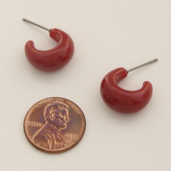 SODAJO OPEN COLOR HALF HOOP GOLD DIPPED EARRING