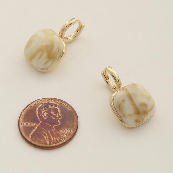 SODAJO SQUARED MARBLED GOLD DIPPED EARRING