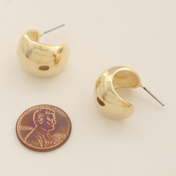 SODAJO CRESCENT SHAPE GOLD DIPPED EARRING