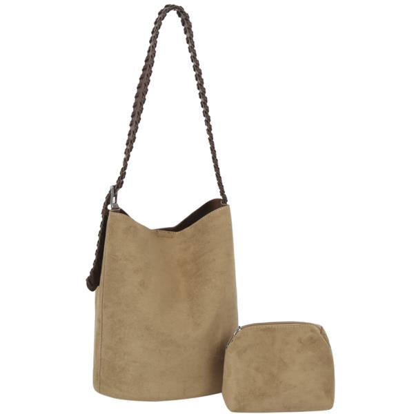 2IN1 FASHION SHOULDER BAG W ZIPPER POUCH SET